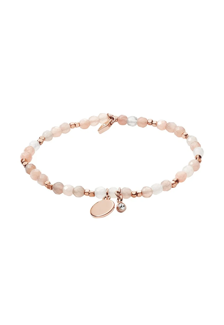 Bratara cu margele Fashion, Alb/Auriu rose