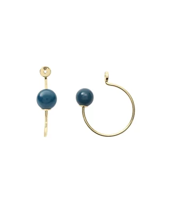 Accesorii rotunde pentru cercei cu margele Fashion, Auriu/Albastru