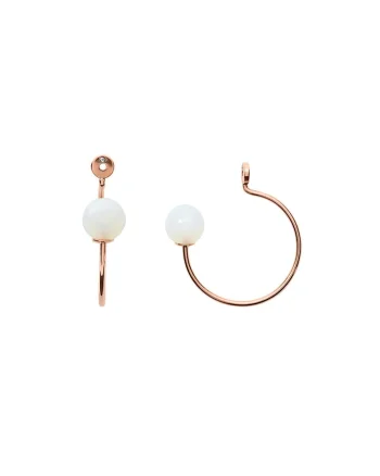 Accesorii cu margele cu irizatii pentru cercei rotunzi Fashion, Auriu rose