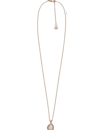 Colier de otel inoxidabil decorat cu Mother of Pearl, Auriu rose