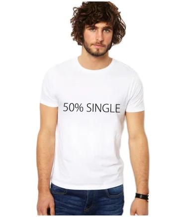 Tricou 50% Single - Alb