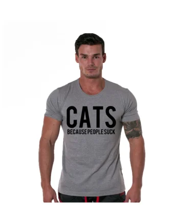 Tricou gri barbati - Cats