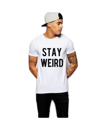 Tricou alb barbati - Stay Wired