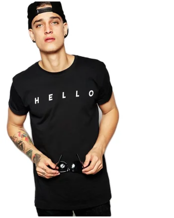 Tricou negru barbati - HELLO
