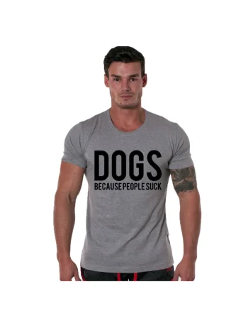 Tricou gri barbati - Dogs