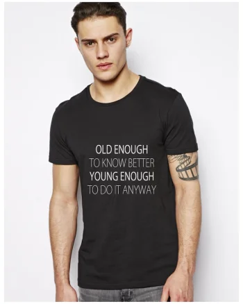 Tricou Old Enough - Negru