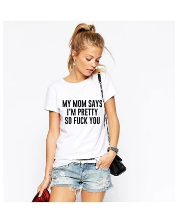 Tricou dama alb - My MOM says