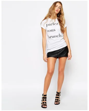 Tricou dama alb - Parles vous brunch, Alb