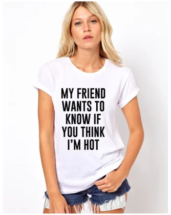 Tricou dama alb - My Friend Wants To Know