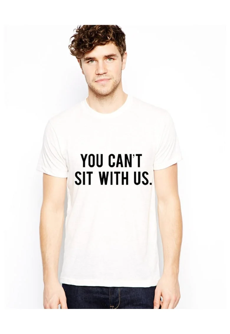 Tricou Sit With Us - Alb