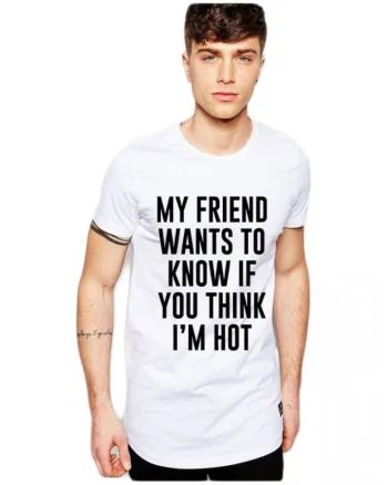 Tricou alb barbati - My Friend Wants To Know