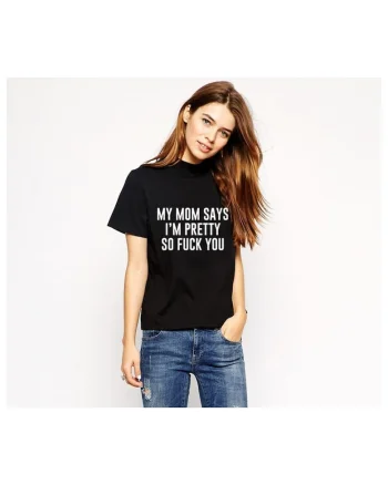 Tricou dama negru - My MOM says