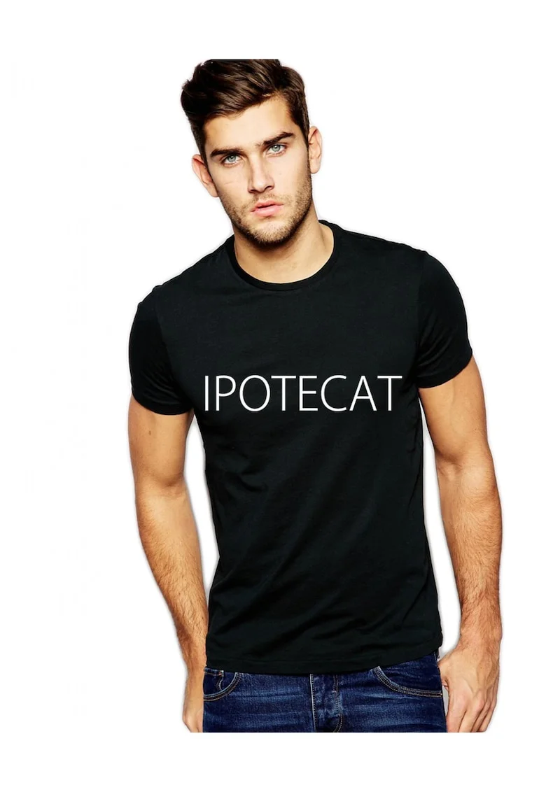 Tricou negru barbati - Ipotecat, Negru