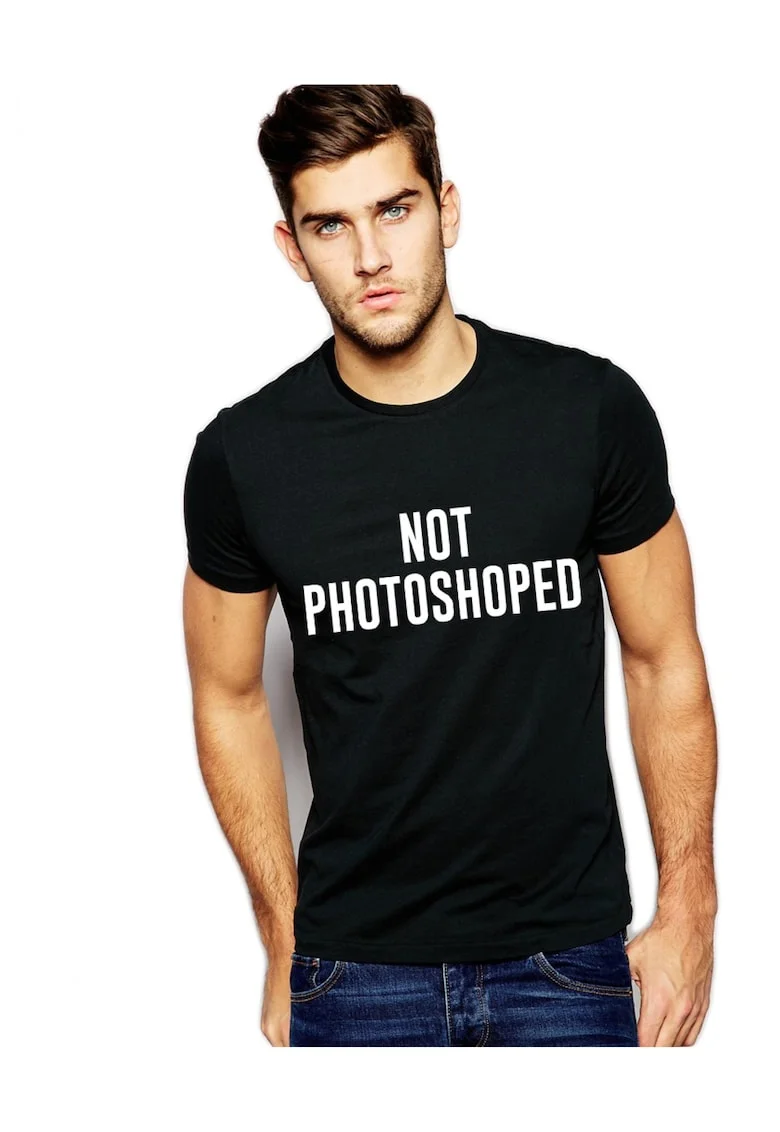 Tricou negru barbati, Not Photoshoped, Negru