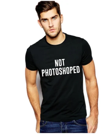 Tricou negru barbati, Not Photoshoped, Negru