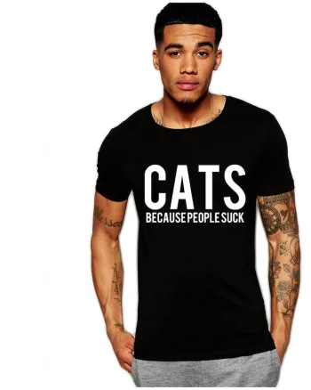 Tricou negru barbati - Cats, Negru