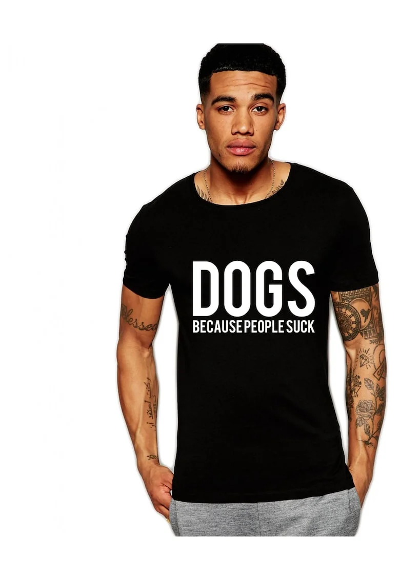 Tricou negru barbati - Dogs, Negru