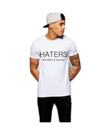 Tricou barbati alb - Haters, Alb