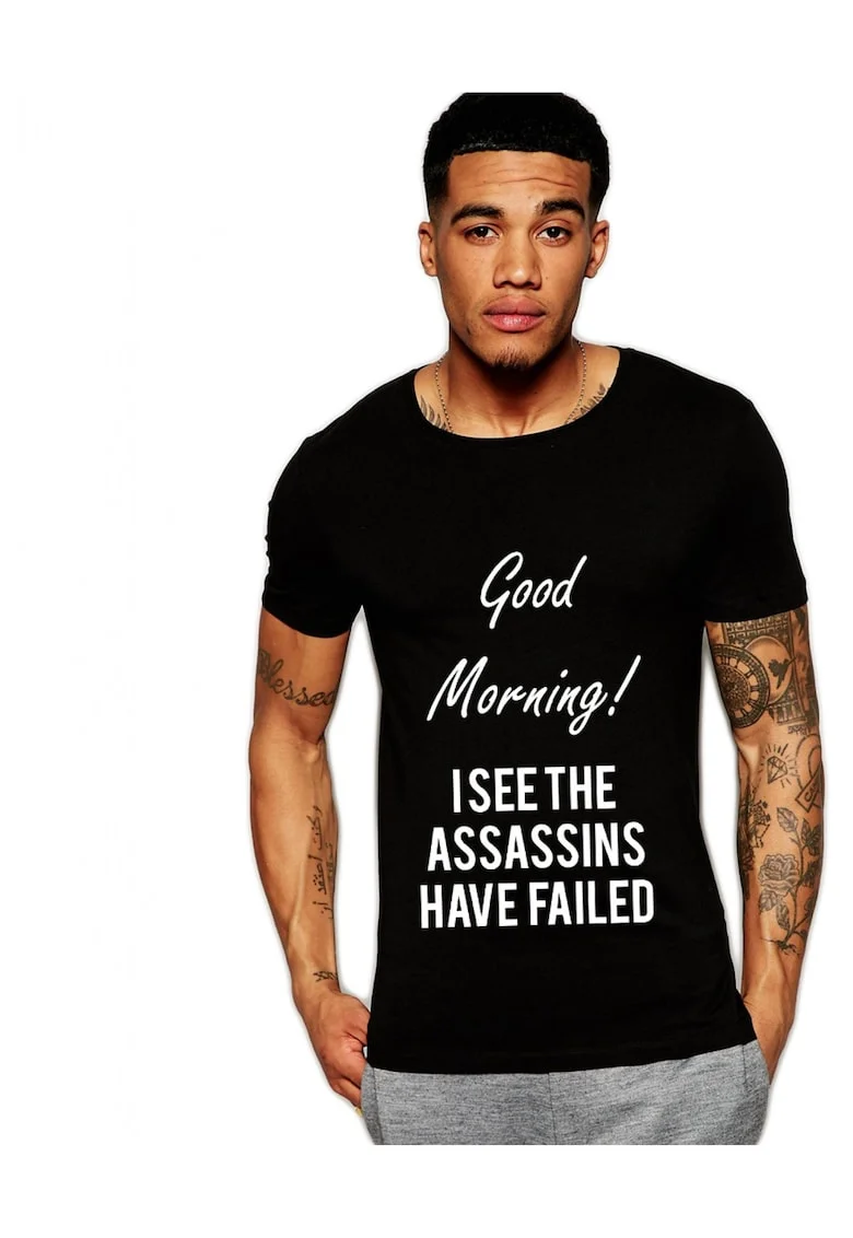 Tricou negru barbati - Assassins faild, Negru
