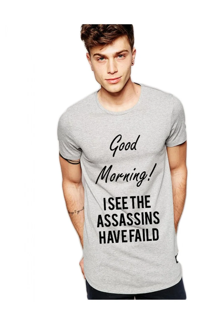 Tricou gri barbati - Assassins faild, Gri