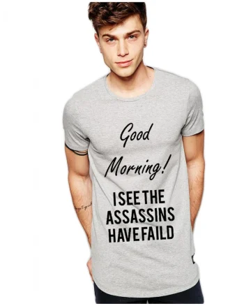 Tricou gri barbati - Assassins faild, Gri