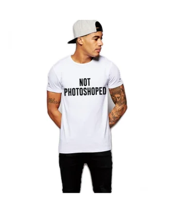 Tricou alb barbati - Not Photoshoped, Alb