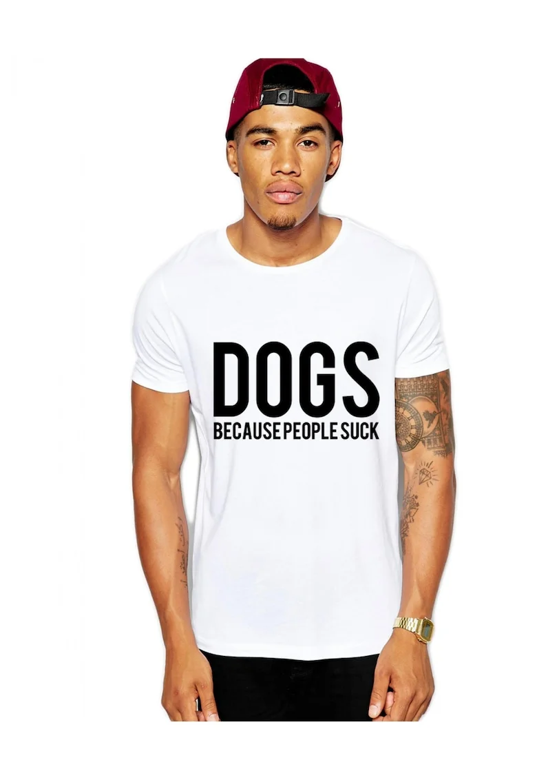 Tricou barbati alb - Dogs, Alb