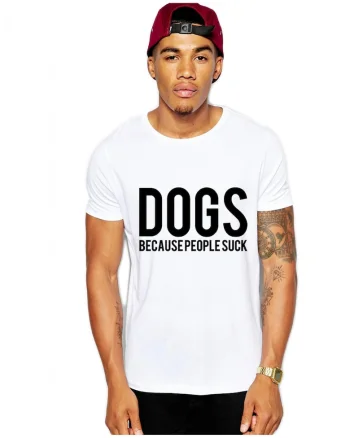 Tricou barbati alb - Dogs, Alb