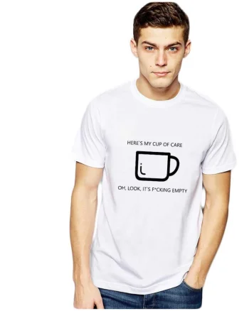 Tricou barbati alb - Cup of care
