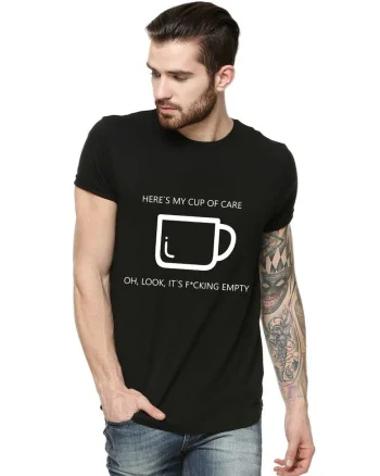 Tricou barbati negru - Cup of care