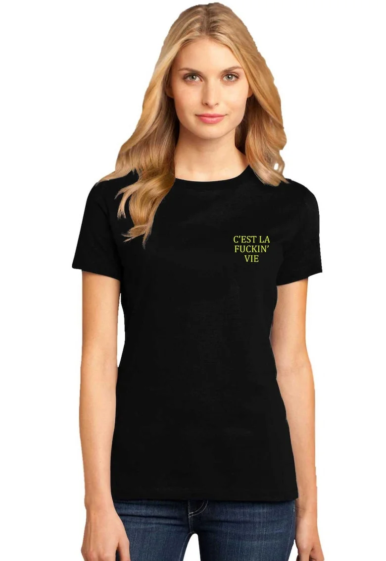 Tricou dama negru - C'est la vie