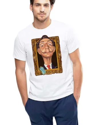 Tricou barbati alb - Dali - Frame