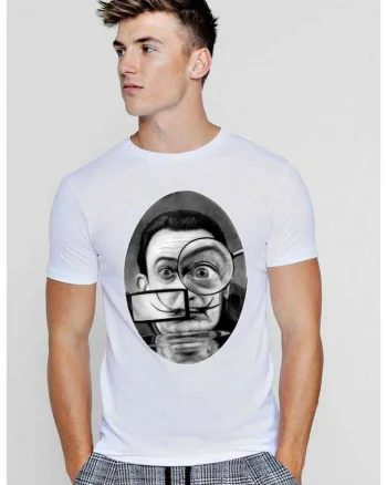 Tricou barbati alb - Dali - The Watcher