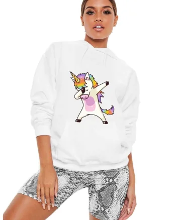 Hanorac dama alb - Cool Unicorn
