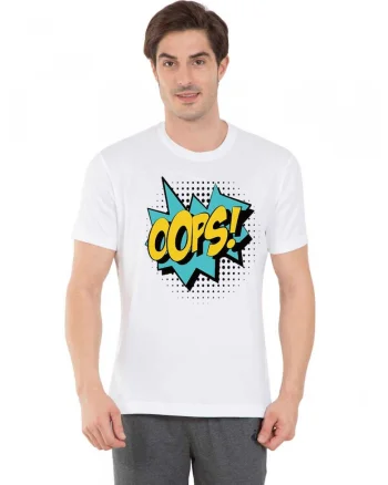 Tricou barbati alb - Oops