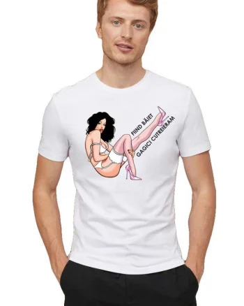 Tricou barbati alb - Fiind Baiet Cutreieram