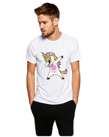 Tricou barbati alb - Cool Unicorn
