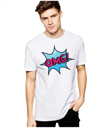 Tricou barbati alb - OMG