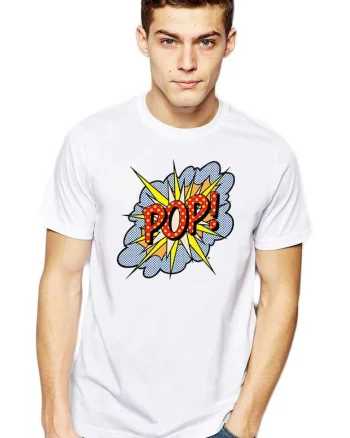 Tricou barbati alb - POP