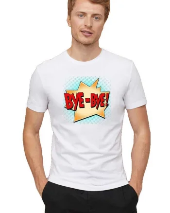 Tricou barbati alb - Bye Bye