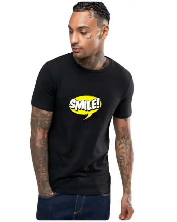 Tricou barbati negru - Smile