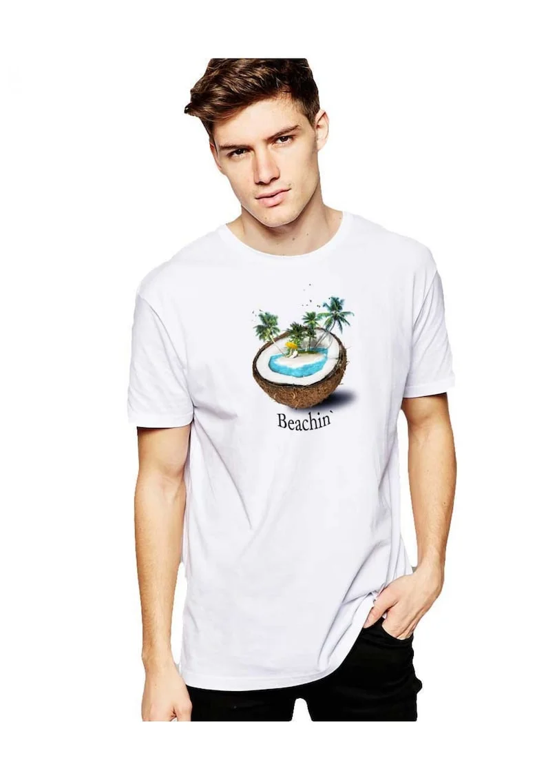 Tricou barbati alb - Beachin