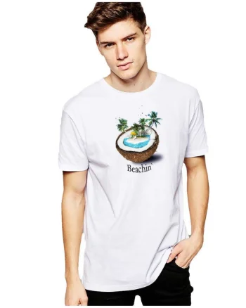 Tricou barbati alb - Beachin