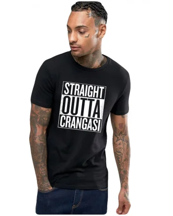 Tricou negru barbati - Straight Outta Crangasi, Negru
