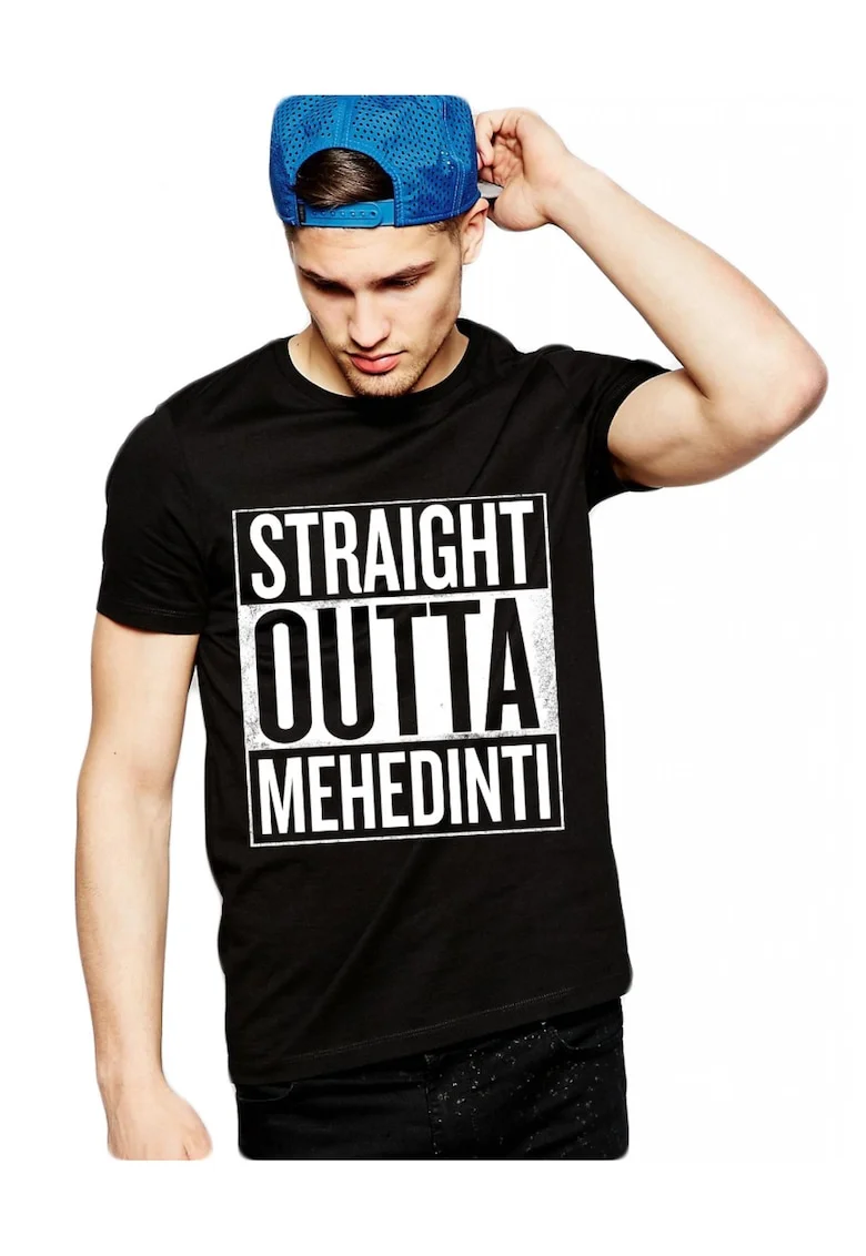 Tricou negru barbati - Straight Outta Mehedinti, Negru