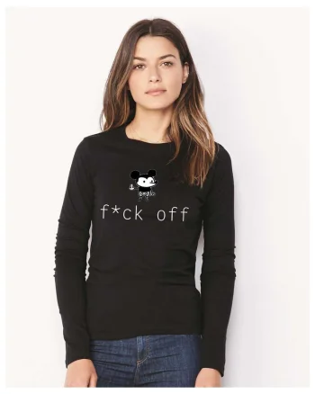 888113367-Bluza dama neagra - f*ck off Mickey Mouse