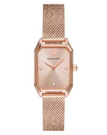 Ceas quartz din otel inoxidabil, Auriu rose