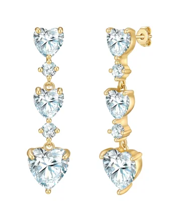 Modeschmuckohrhänger Drop earrings yellow gold zirconia white 232488