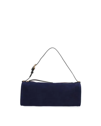 Geanta baguette din piele intoarsa Valoria Chic, Bleumarin