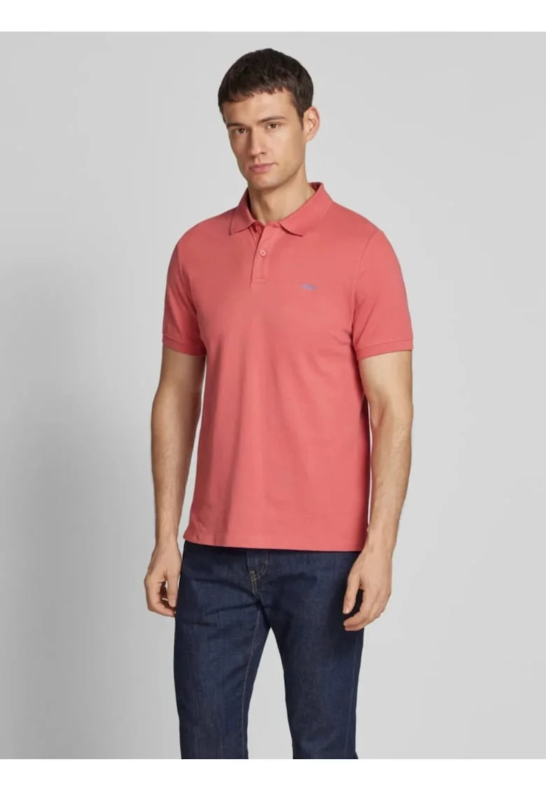 Tricou polo barbati, din 100% bumbac, cu logo, Roz
